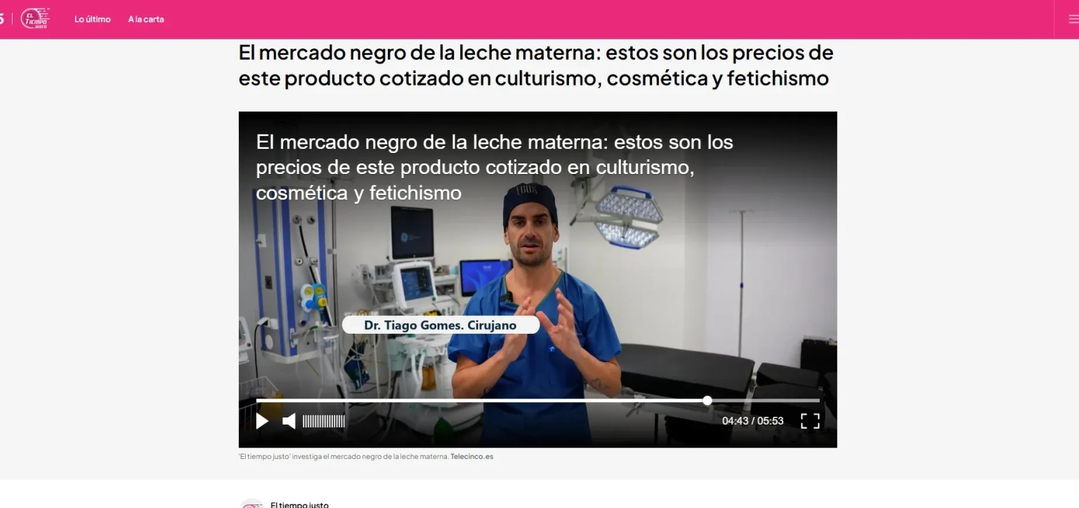 Dr Tiago Gomes appears on Telecinco’s programme “El tiempo justo”