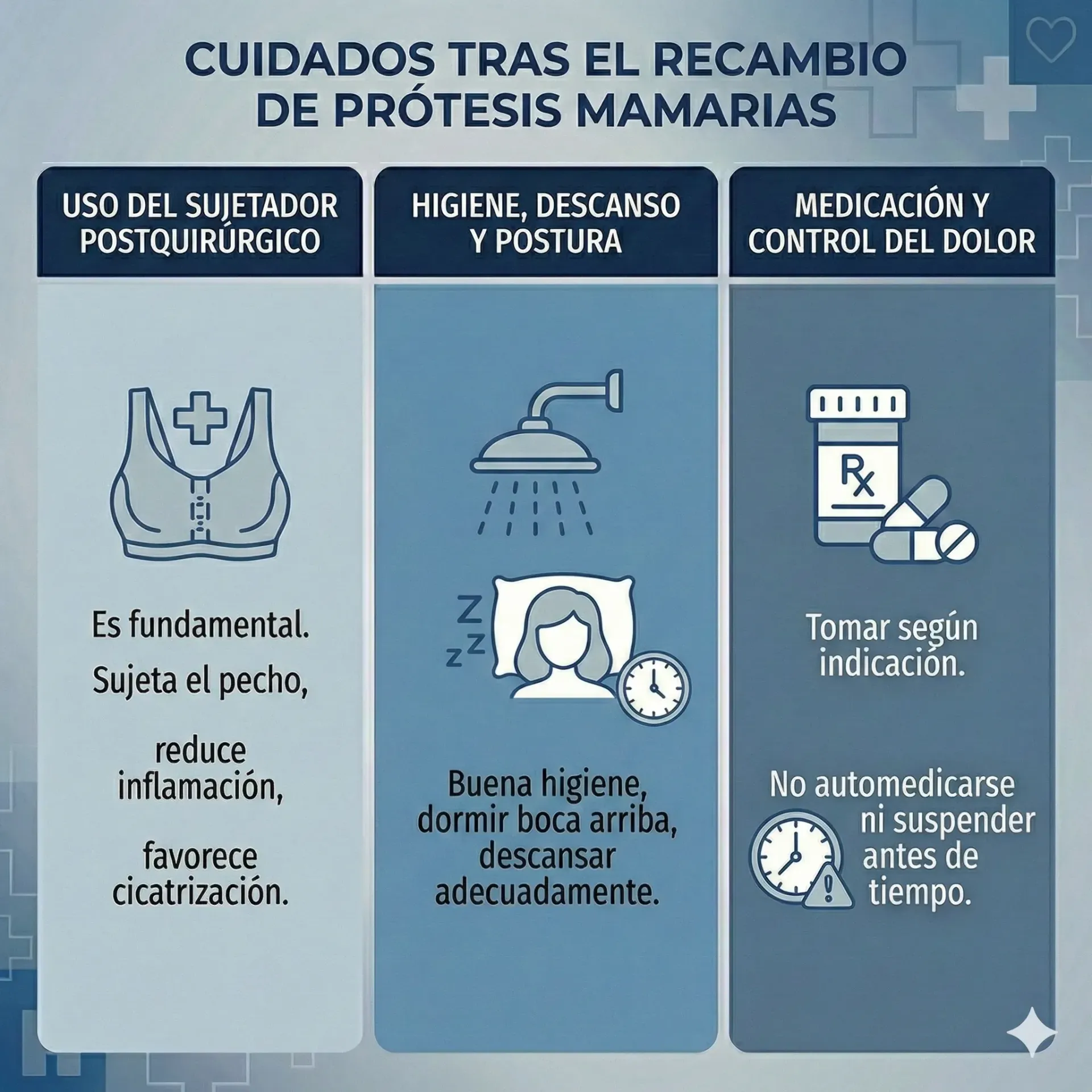 ¿Cómo es el postoperatorio del recambio de prótesis mamarias?