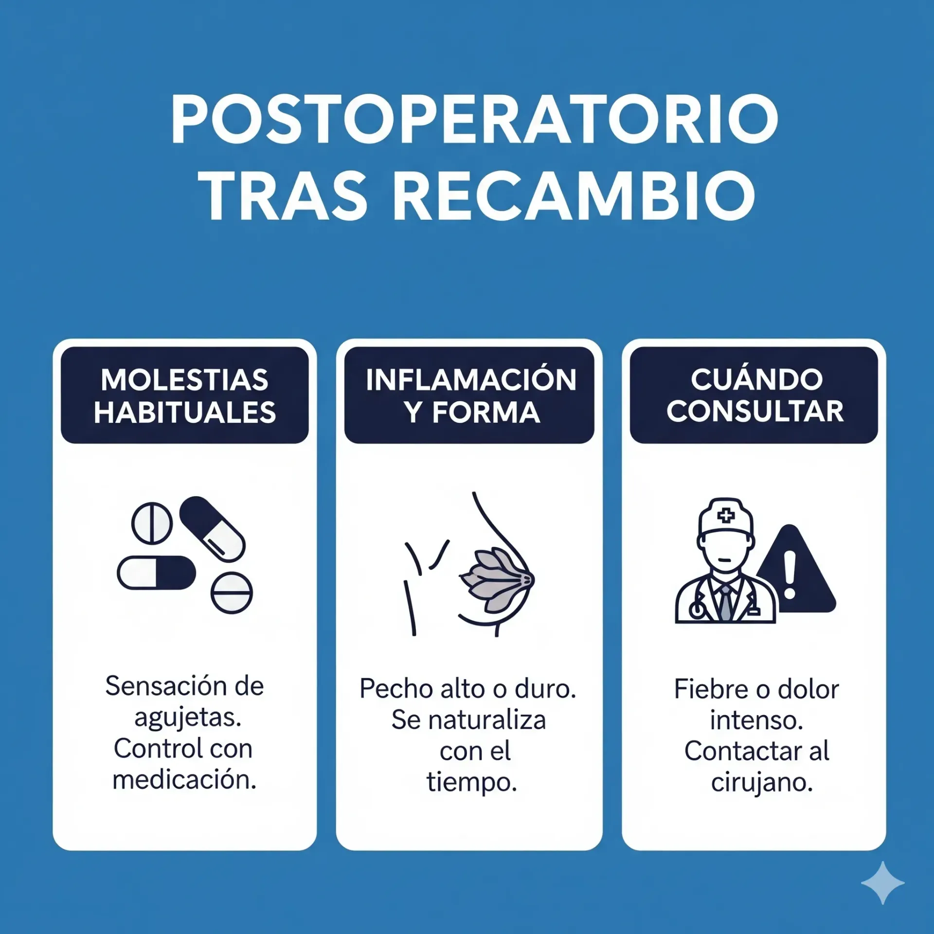 ¿Cómo es el postoperatorio del recambio de prótesis mamarias?