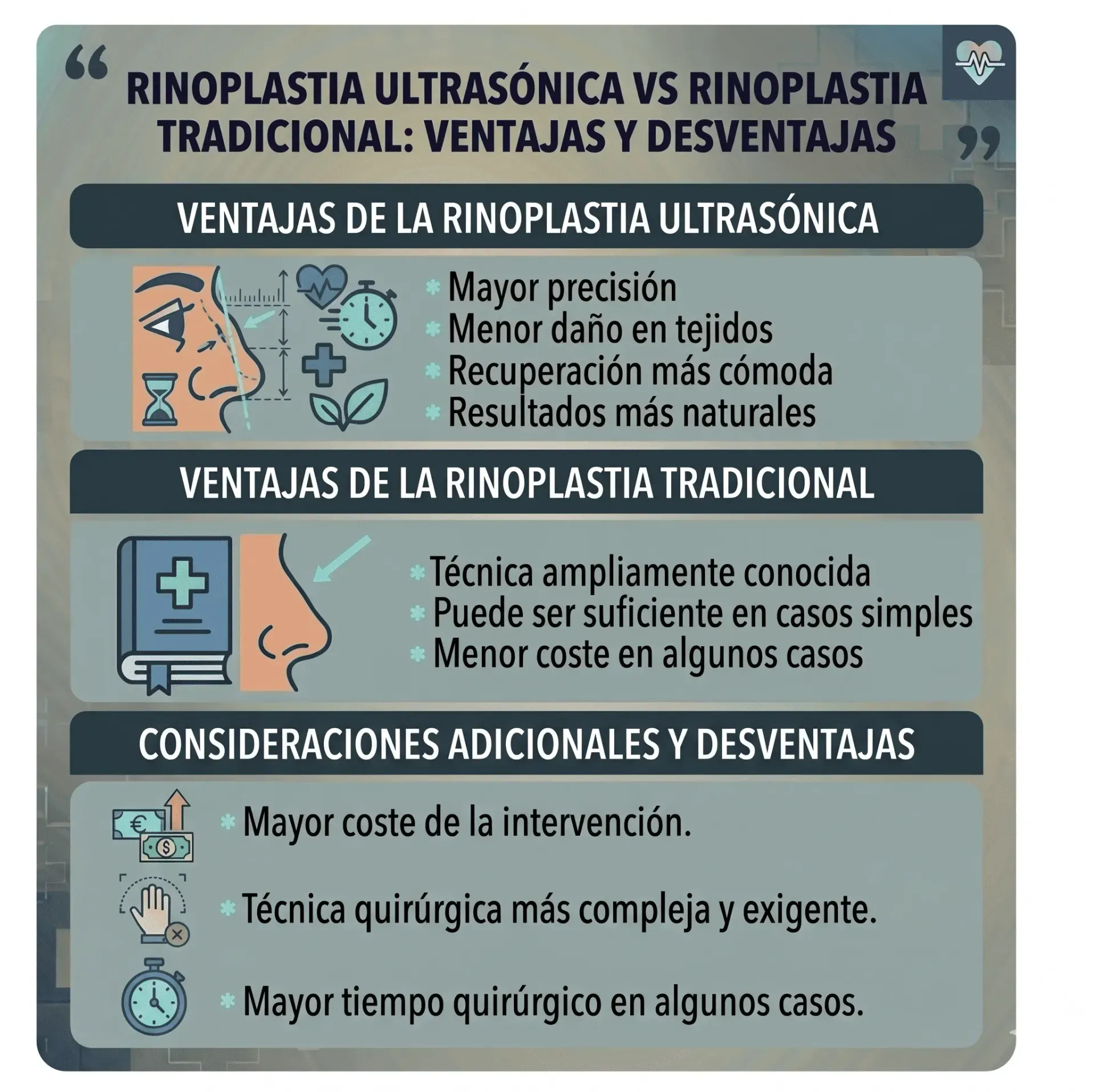 Diferència entre rinoplàstia ultrasònica i rinoplàstia tradicional